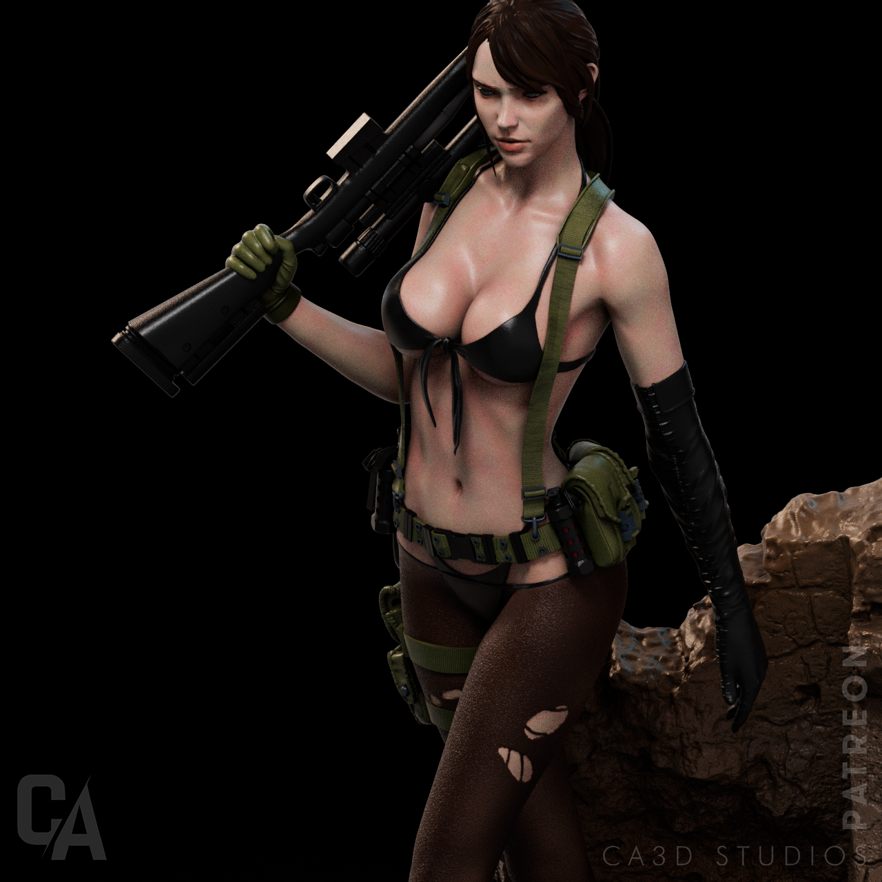 Quiet style Sniper Ghost Girl resin kit – Unpainted 3D Printed Model kit
