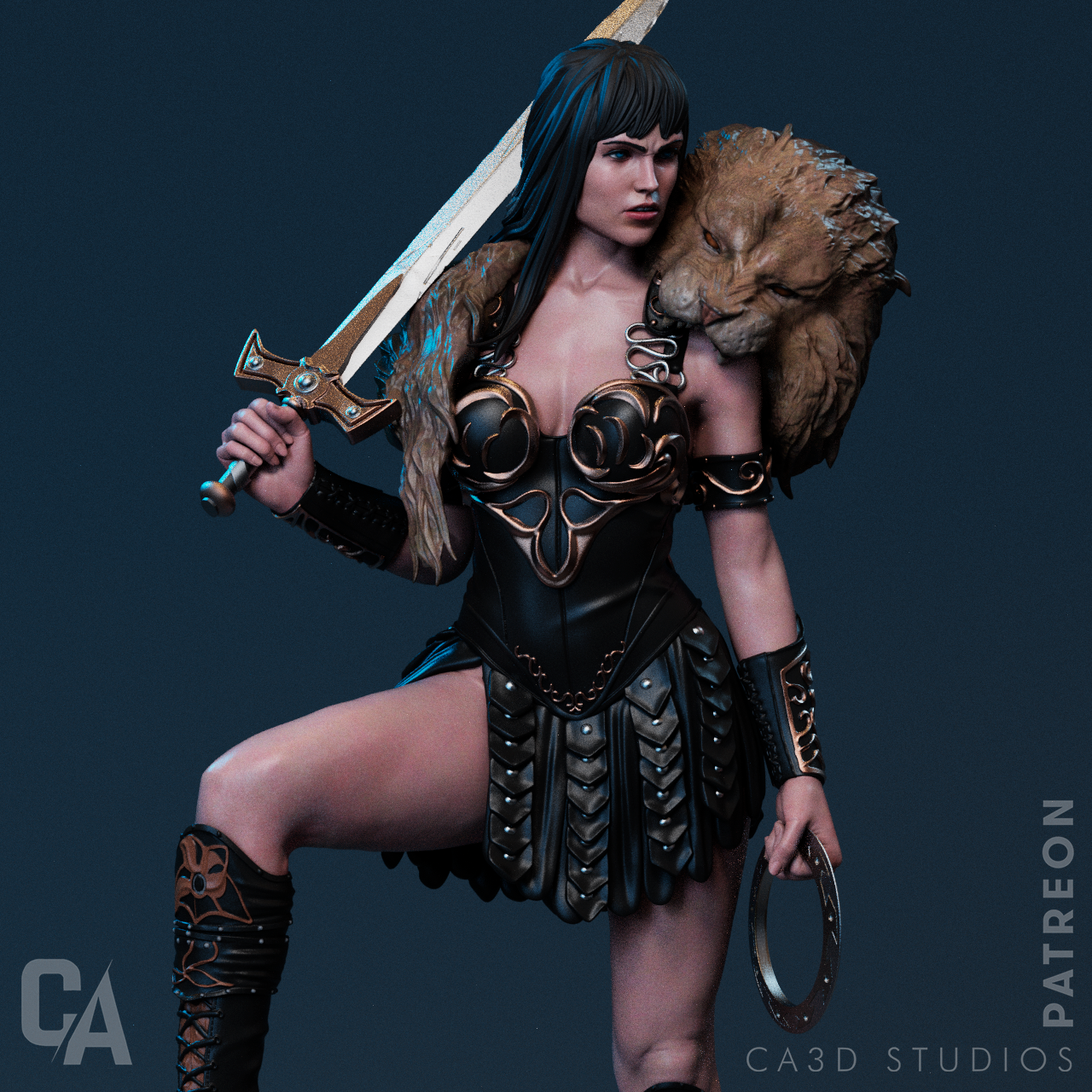 Xena Warrior Princess style Girl resin kit – Unpainted 3D Printed Model kit