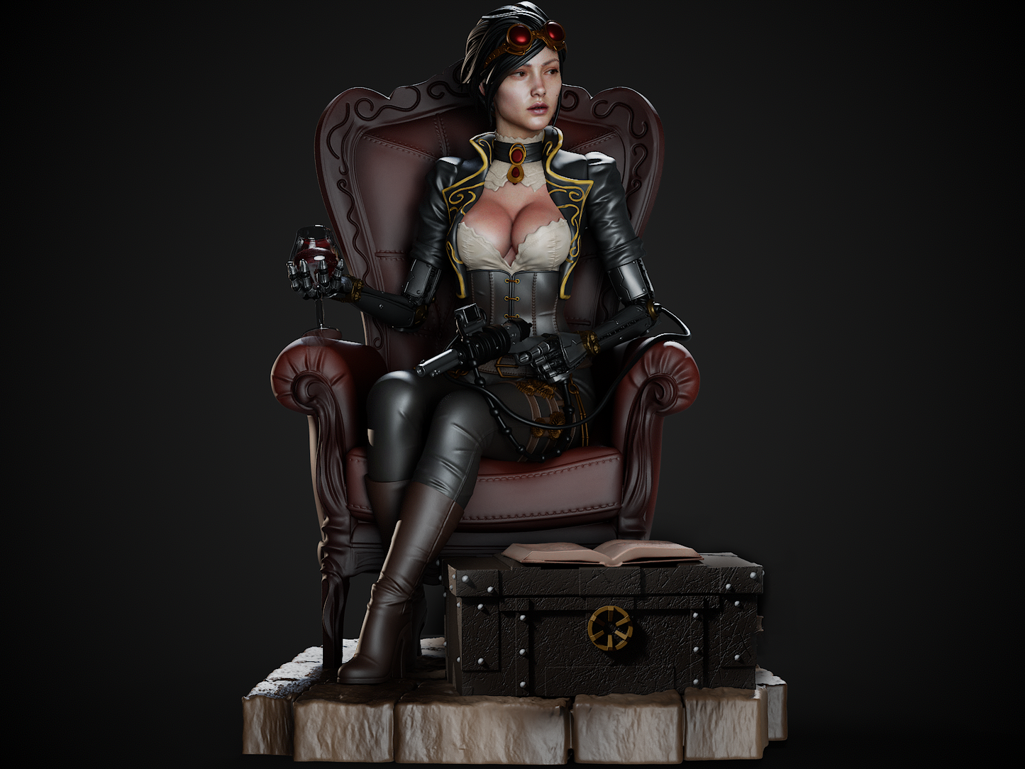 Steampunk Lady Mechanika resin kit – Unpainted 3D Printed Model kit