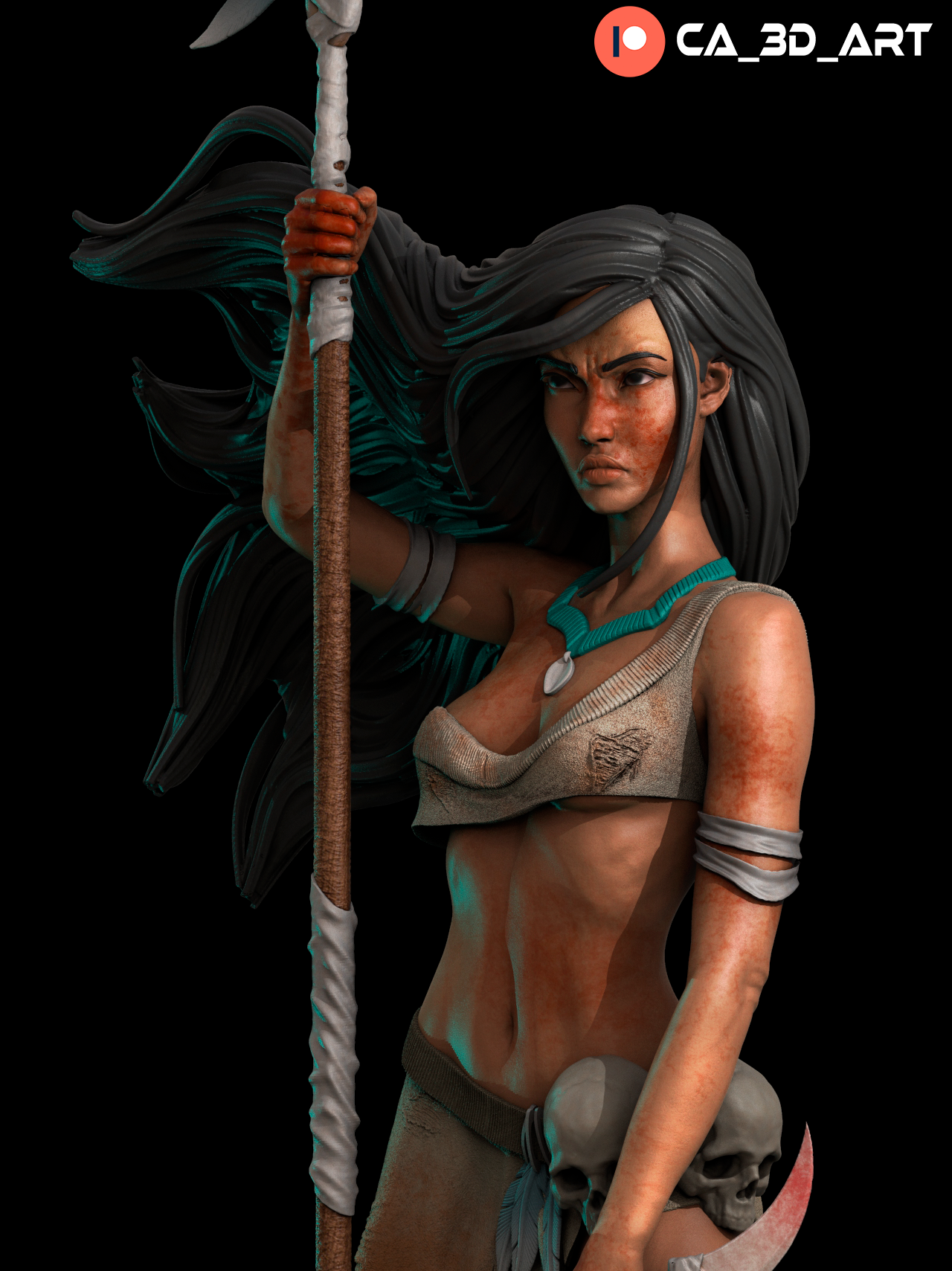 Pocahontas style Nature Spirit Girl resin kit – Unpainted 3D Printed Model kit