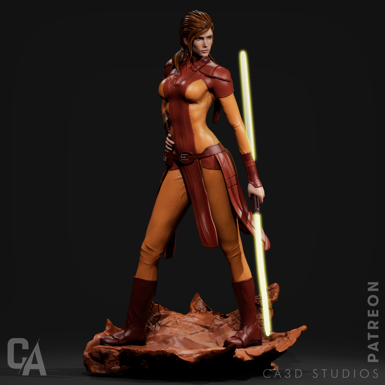 Bastila style Sci-Fi Force Warrior resin kit – Unpainted 3D Printed Model kit