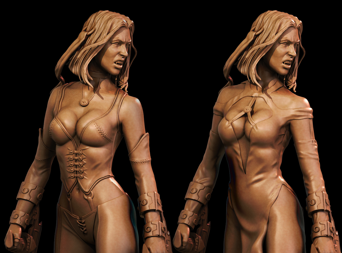 BloodRayne Style Vampire Gaming Unpainted Resin Garage Model Kit (1/6-1/12)