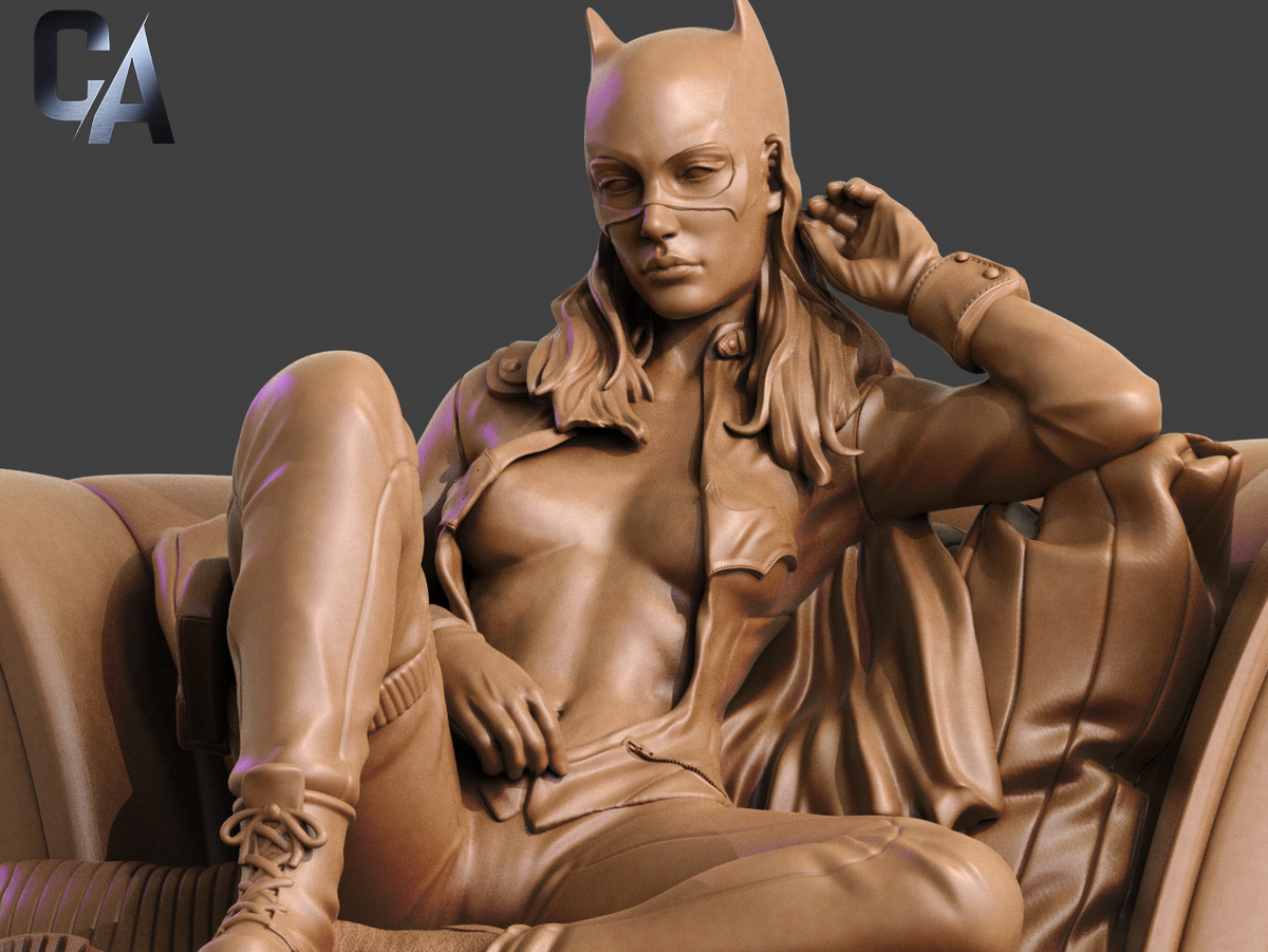 Batgirl Relaxed Style DC Comics Heroine Unpainted Resin Garage Kit (1/6-1/12)