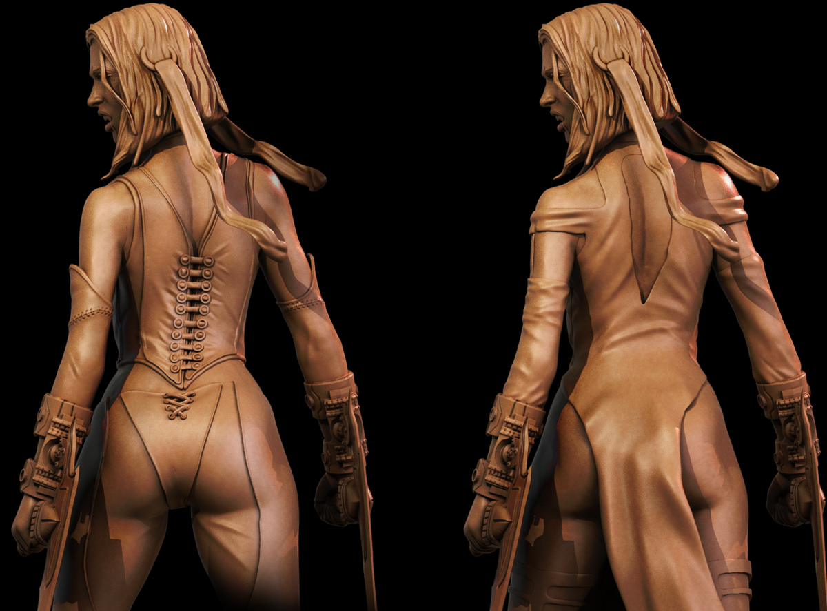 BloodRayne Style Vampire Gaming Unpainted Resin Garage Model Kit (1/6-1/12)