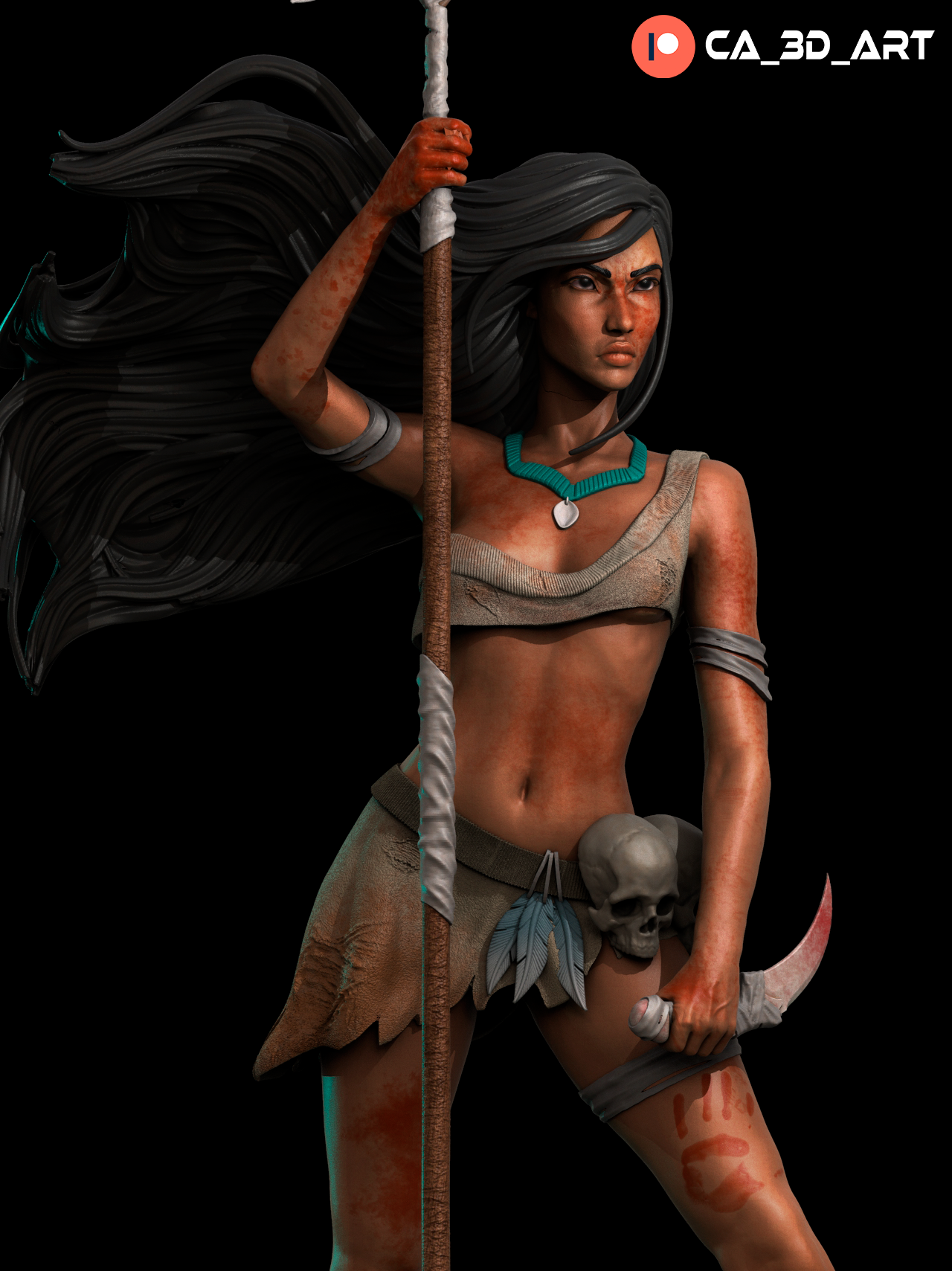 Pocahontas style Nature Spirit Girl resin kit – Unpainted 3D Printed Model kit
