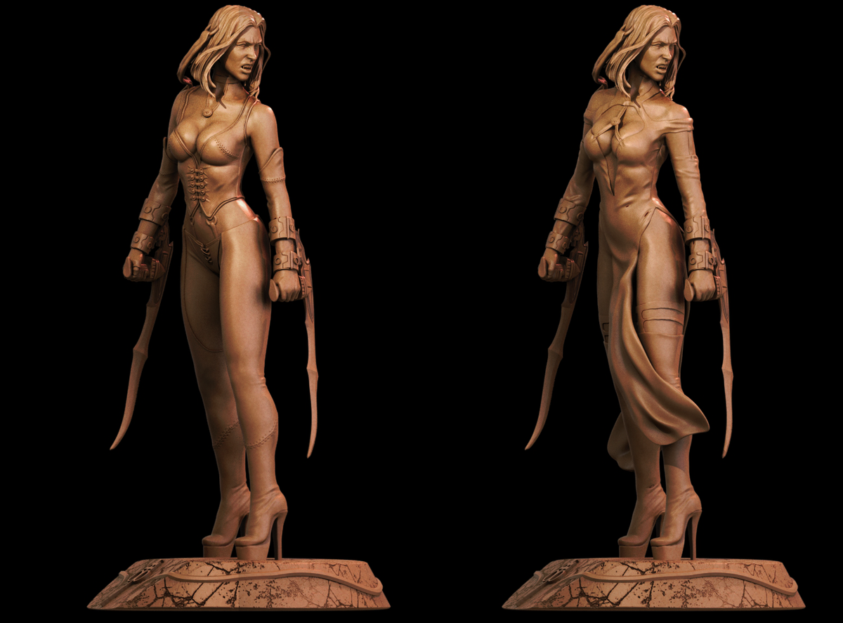 BloodRayne Style Vampire Gaming Unpainted Resin Garage Model Kit (1/6-1/12)
