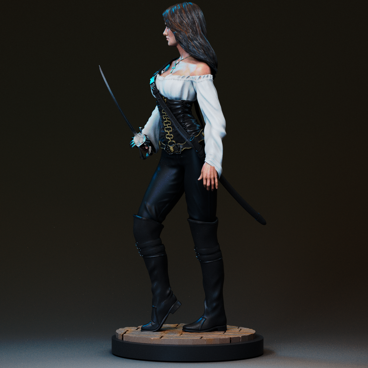 Angelica Teach style Pirate Queen resin kit – Unpainted 3D Printed Model kit