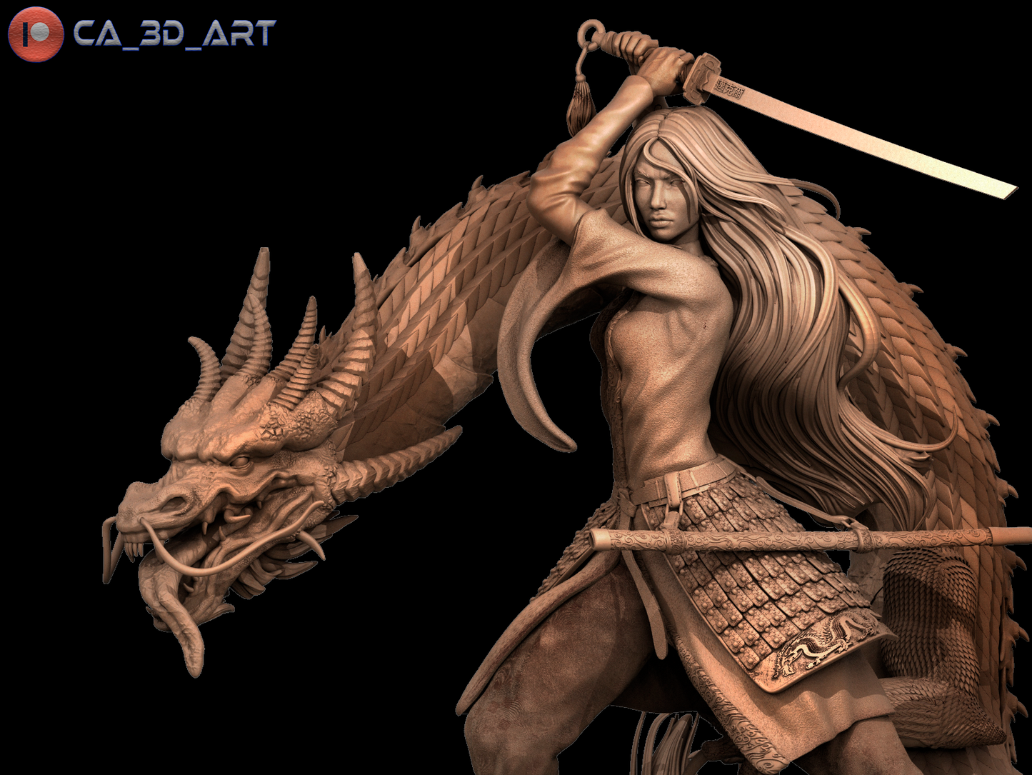 Mulan style Warrior Princess resin kit – Unpainted 3D Printed Model kit