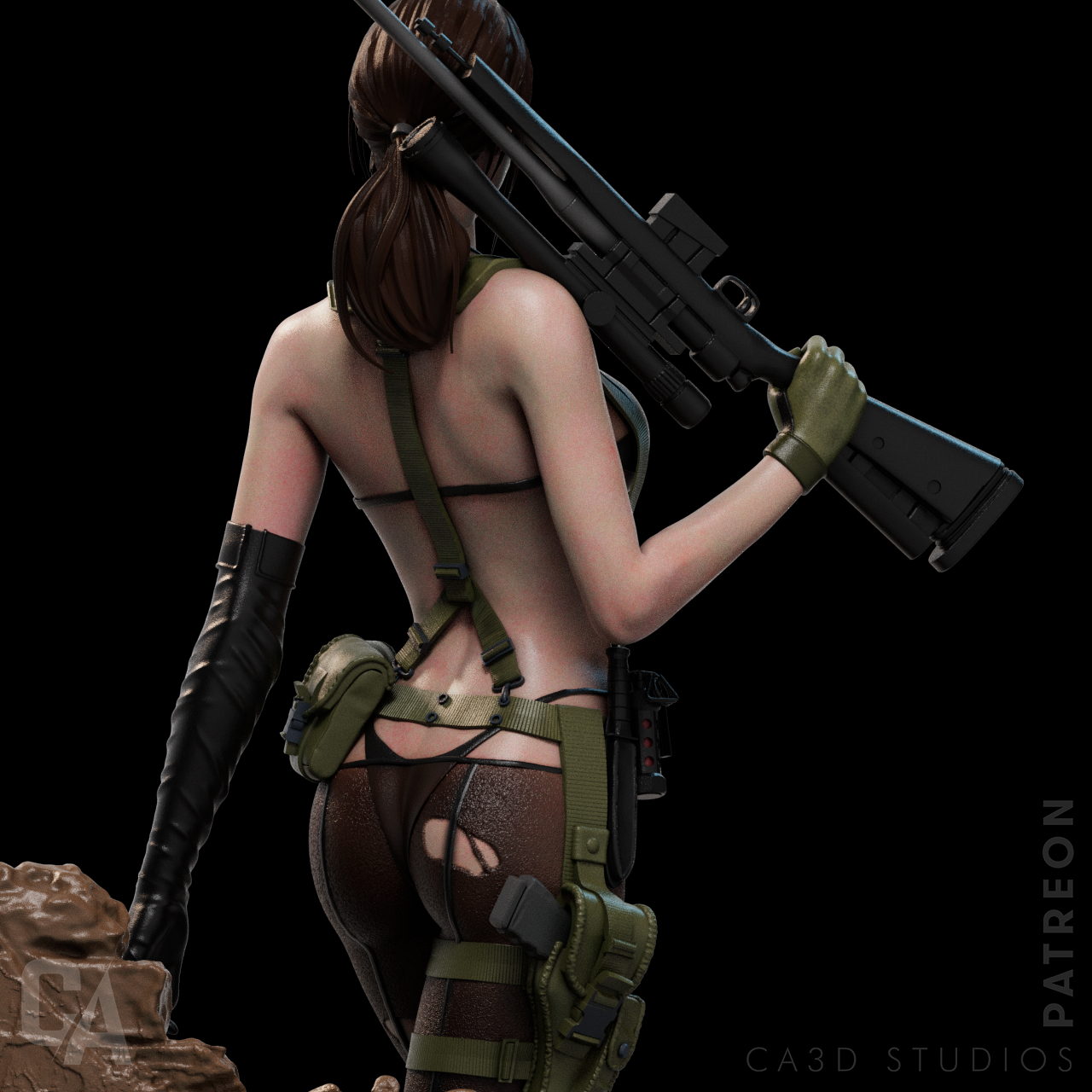 Quiet style Sniper Ghost Girl resin kit – Unpainted 3D Printed Model kit