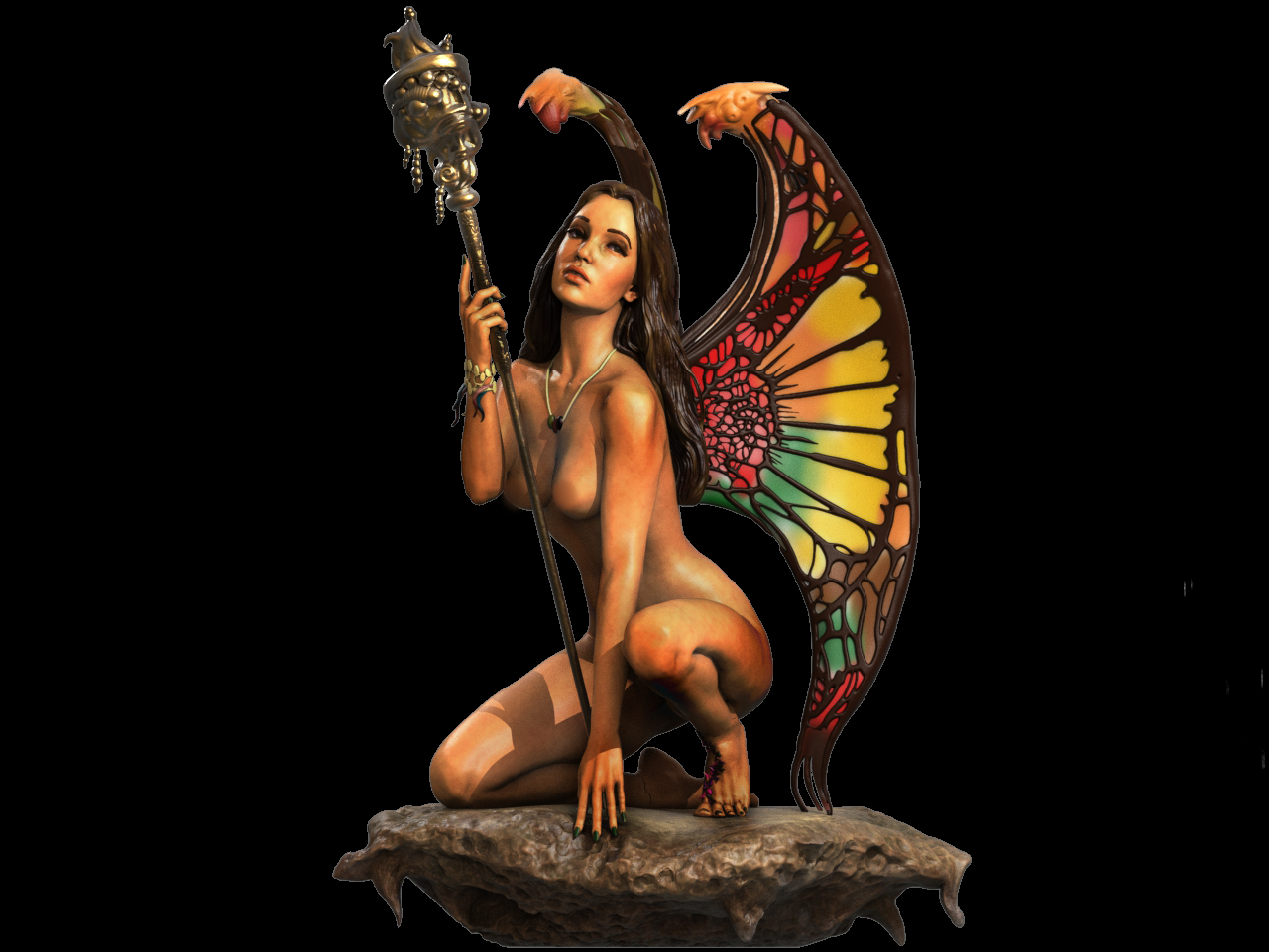 Fantasy Wings Girl resin kit – Unpainted 3D Printed Model kit