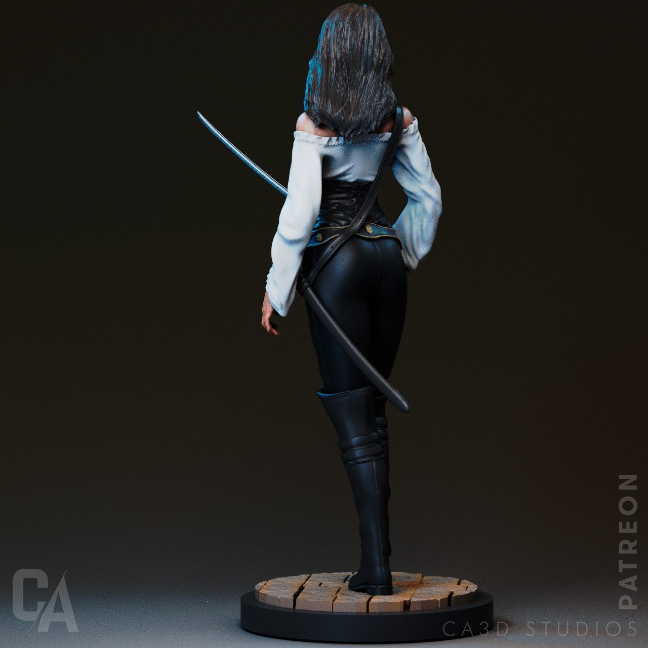 Angelica Teach style Pirate Queen resin kit – Unpainted 3D Printed Model kit