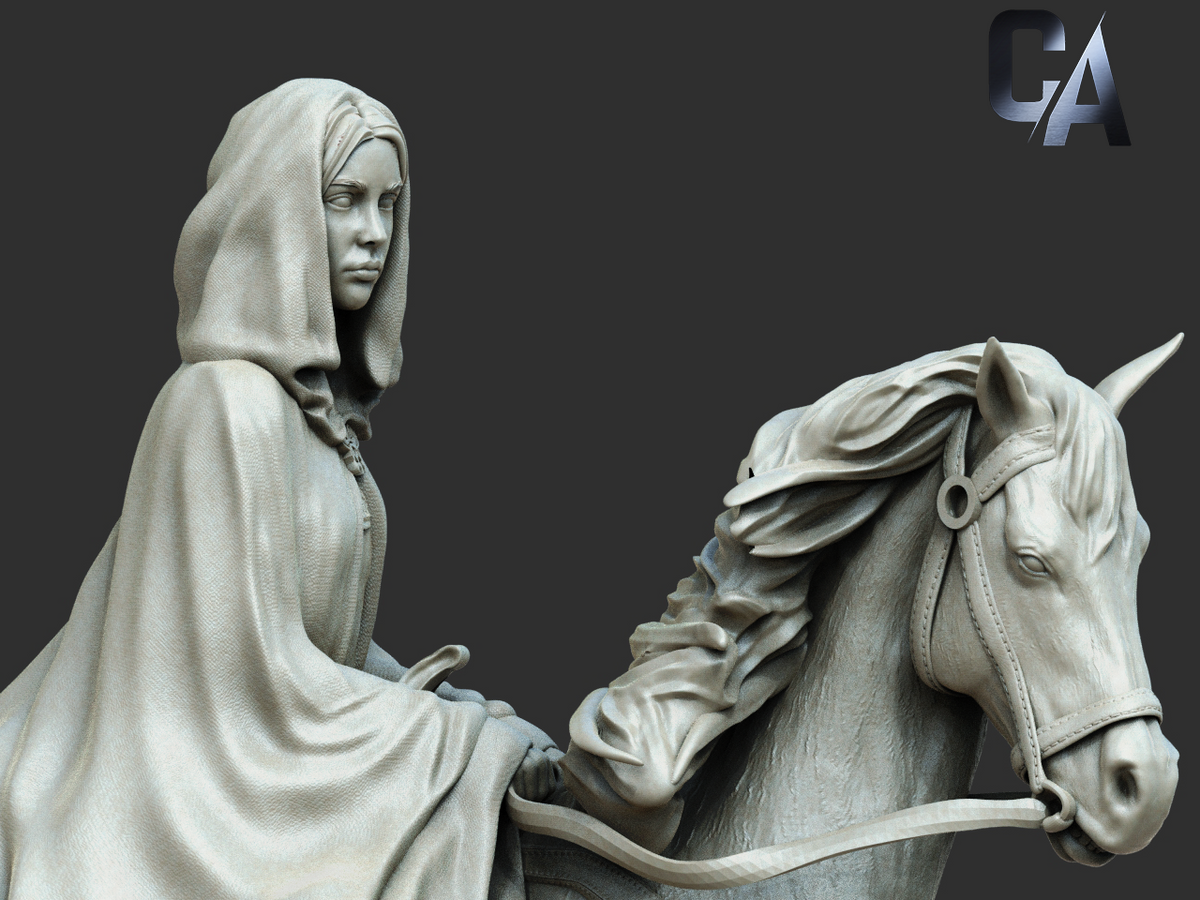 Arwen on Horse Style Lord of the Rings LOTR Unpainted Resin Garage (1/6-1/12)