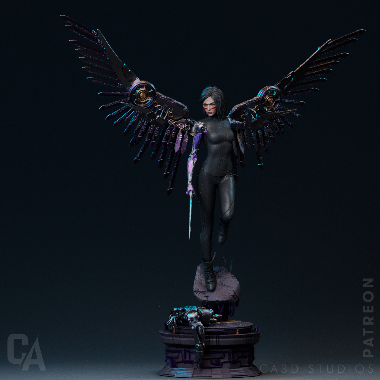 Alita Battle Angel style Cybernetic Warrior Girl resin kit – Unpainted 3D Printed Model kit