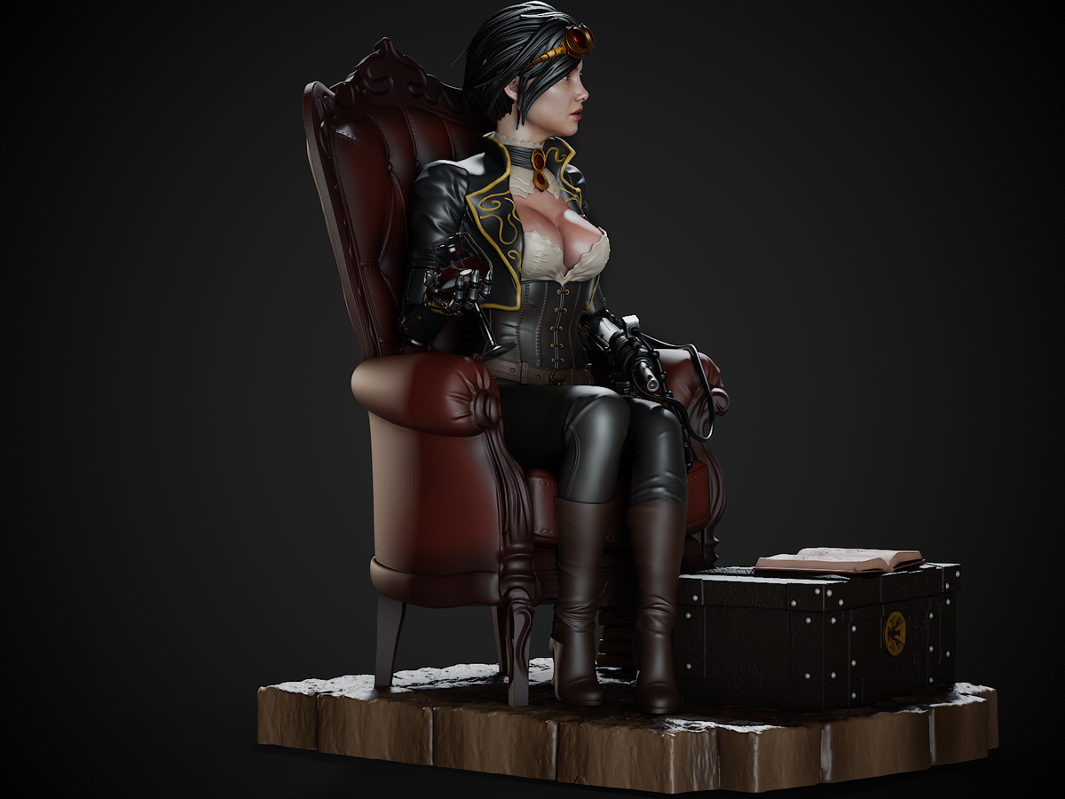 Steampunk Lady Mechanika Style Comic Heroine Unpainted Resin Garage (1/6-1/12)