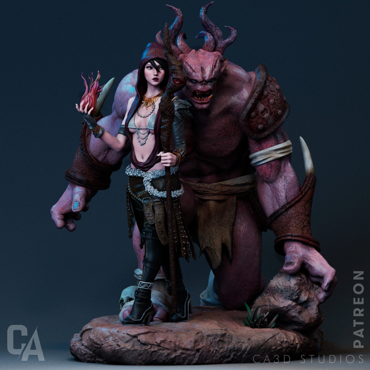 Morrigan style Witch of the Wilds resin kit – Unpainted 3D Printed Model kit