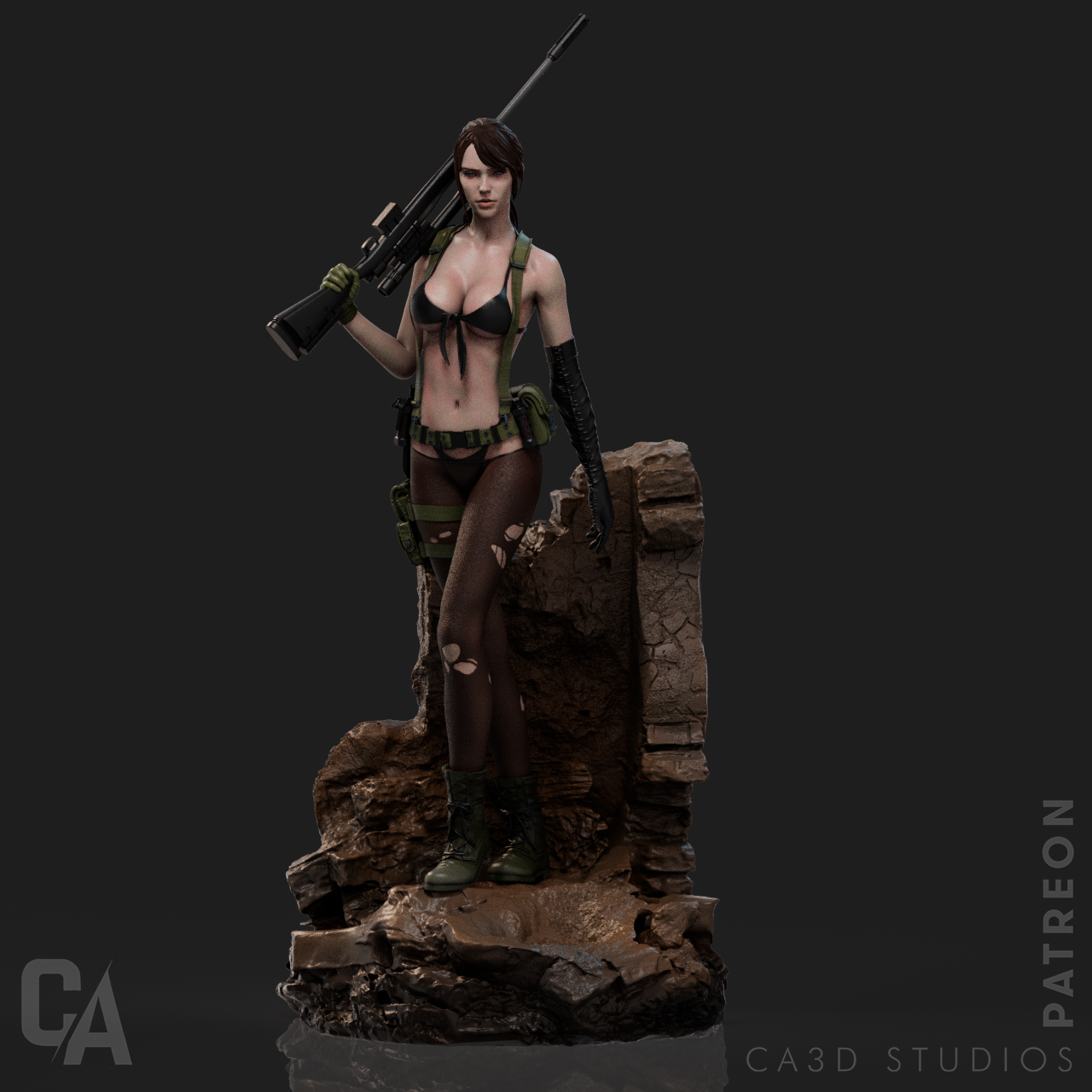 Quiet style Sniper Ghost Girl resin kit – Unpainted 3D Printed Model kit