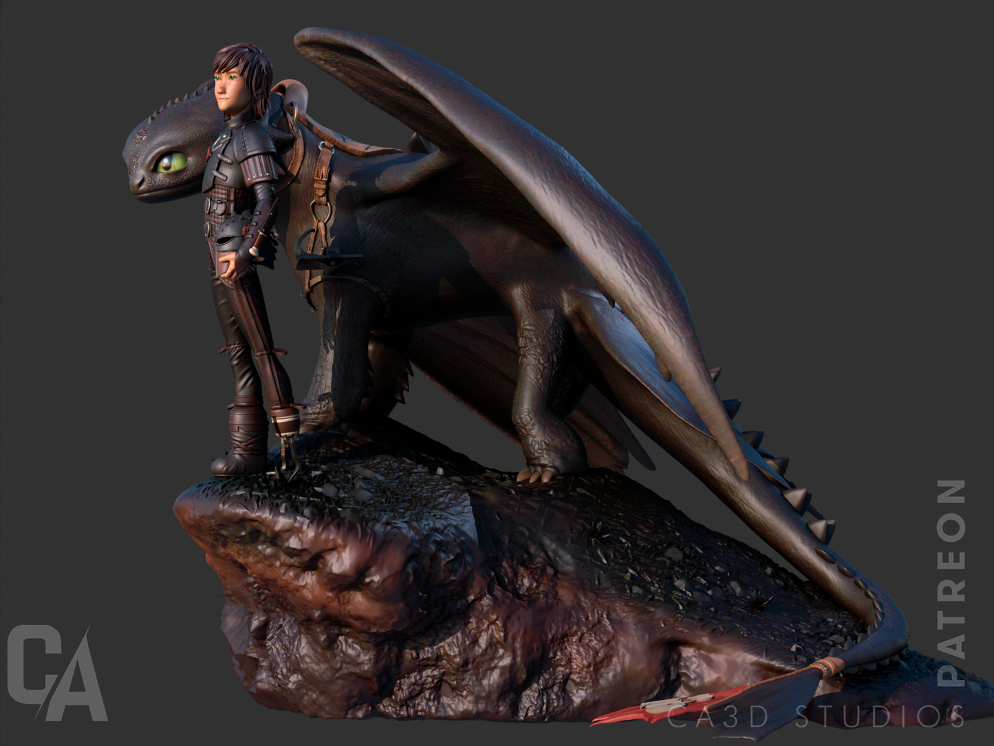 Toothless and Hiccup style Skybound Duo resin kit – Unpainted 3D Printed Model kit