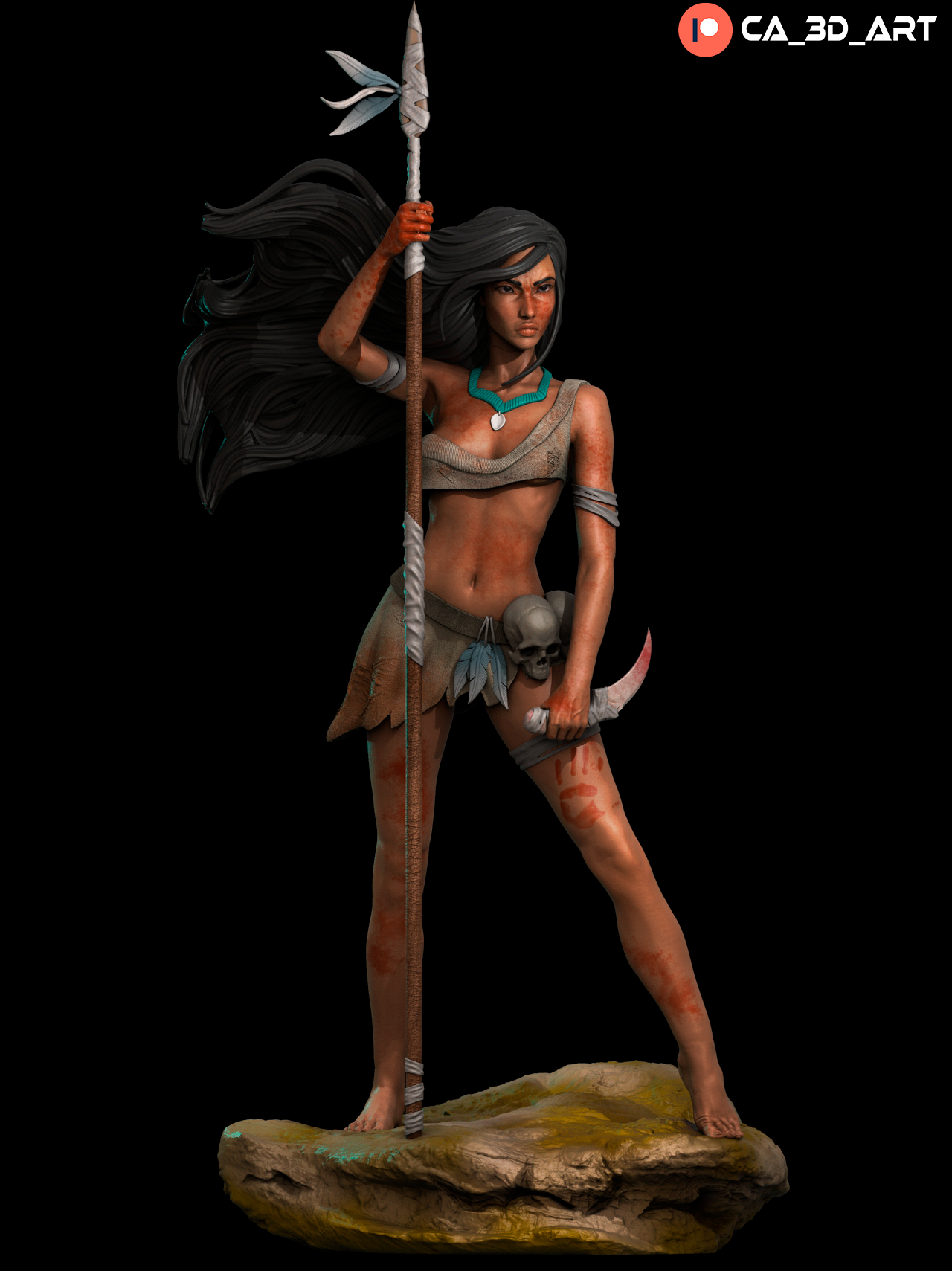 Pocahontas style Nature Spirit Girl resin kit – Unpainted 3D Printed Model kit