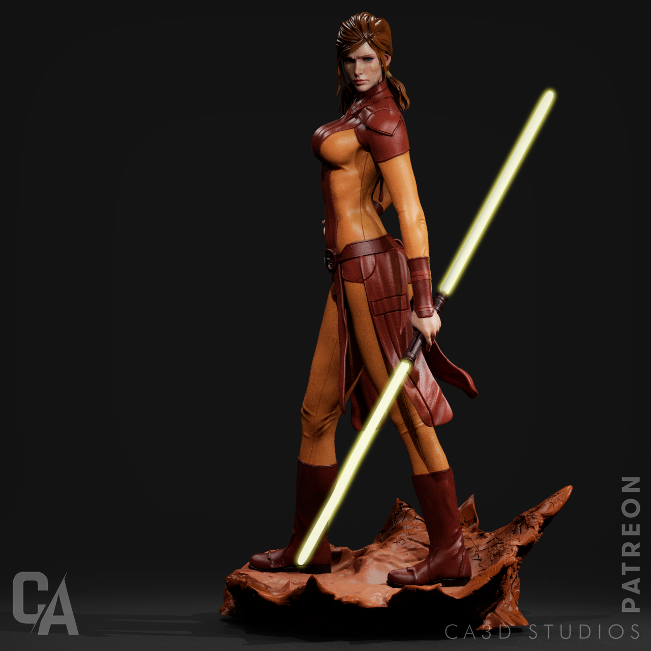Bastila style Sci-Fi Force Warrior resin kit – Unpainted 3D Printed Model kit