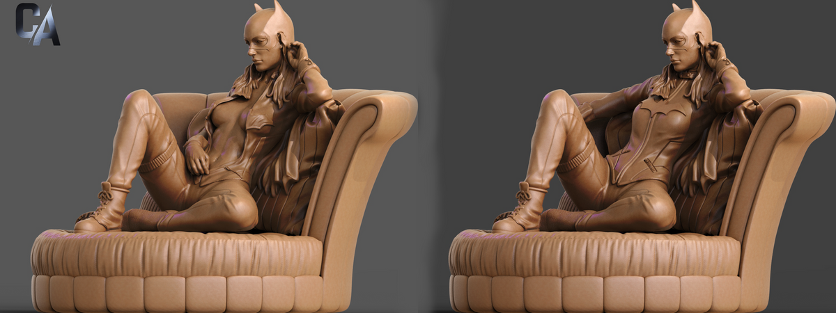 Batgirl Relaxed Style DC Comics Heroine Unpainted Resin Garage Kit (1/6-1/12)
