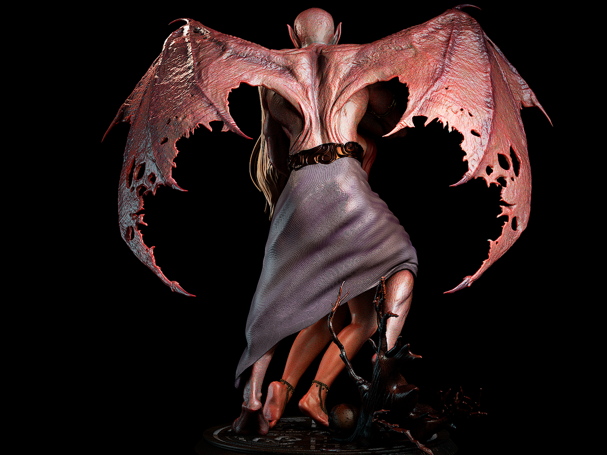 Dracula and Woman Style Horror Vampire Unpainted Resin Garage Kit (1/6-1/12)
