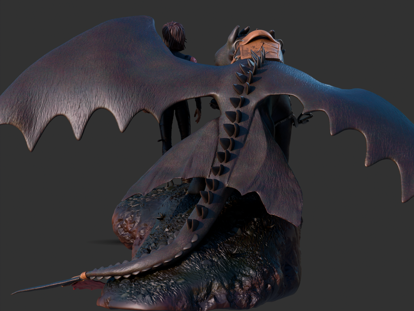Toothless and Hiccup style Skybound Duo resin kit – Unpainted 3D Printed Model kit
