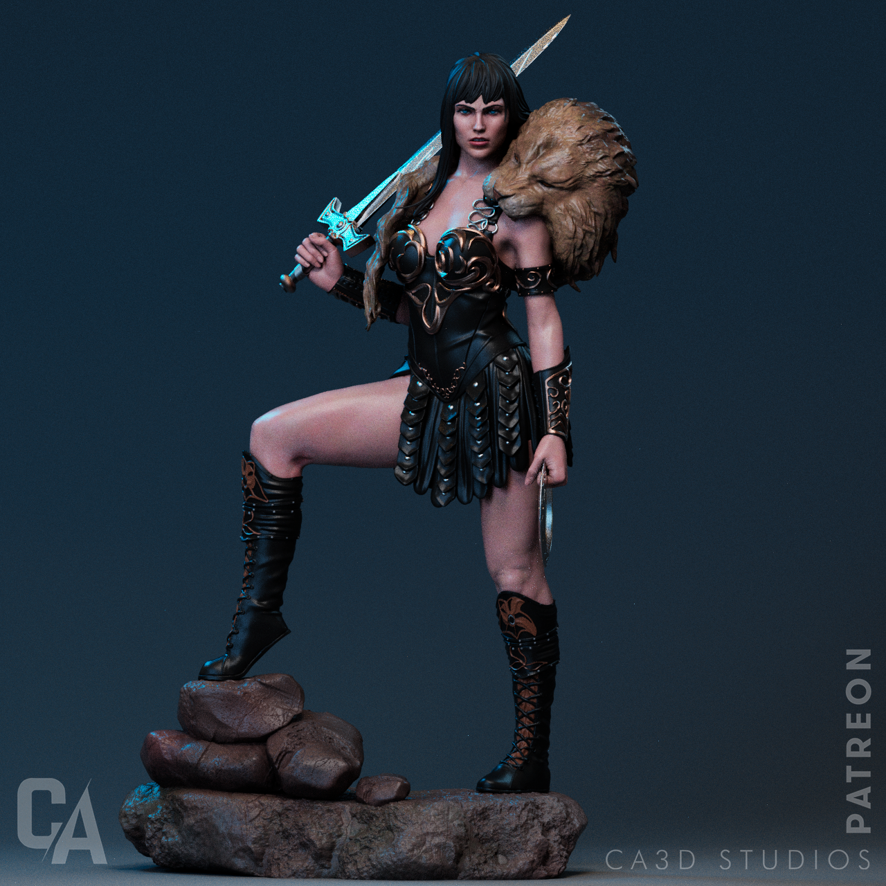 Xena Warrior Princess style Girl resin kit – Unpainted 3D Printed Model kit