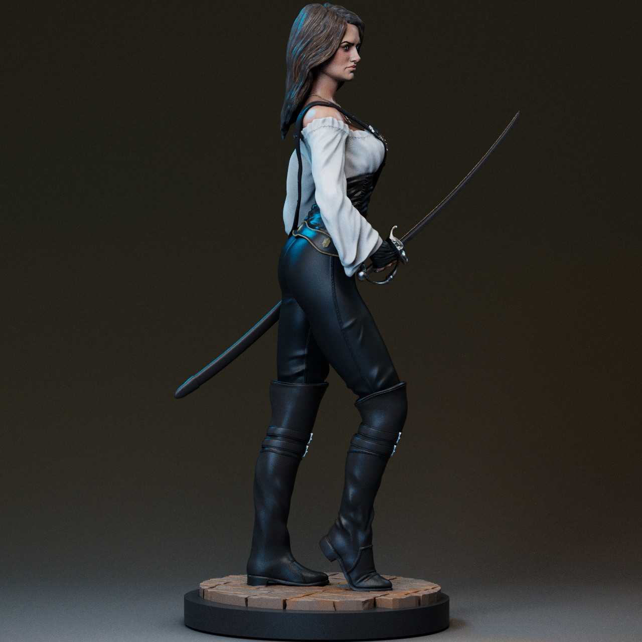 Angelica Teach style Pirate Queen resin kit – Unpainted 3D Printed Model kit