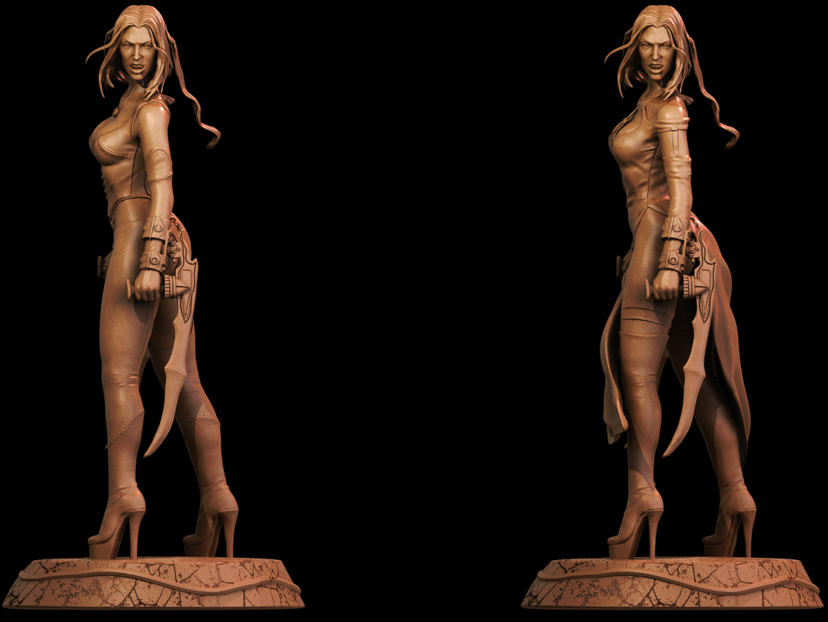 BloodRayne Style Vampire Gaming Unpainted Resin Garage Model Kit (1/6-1/12)