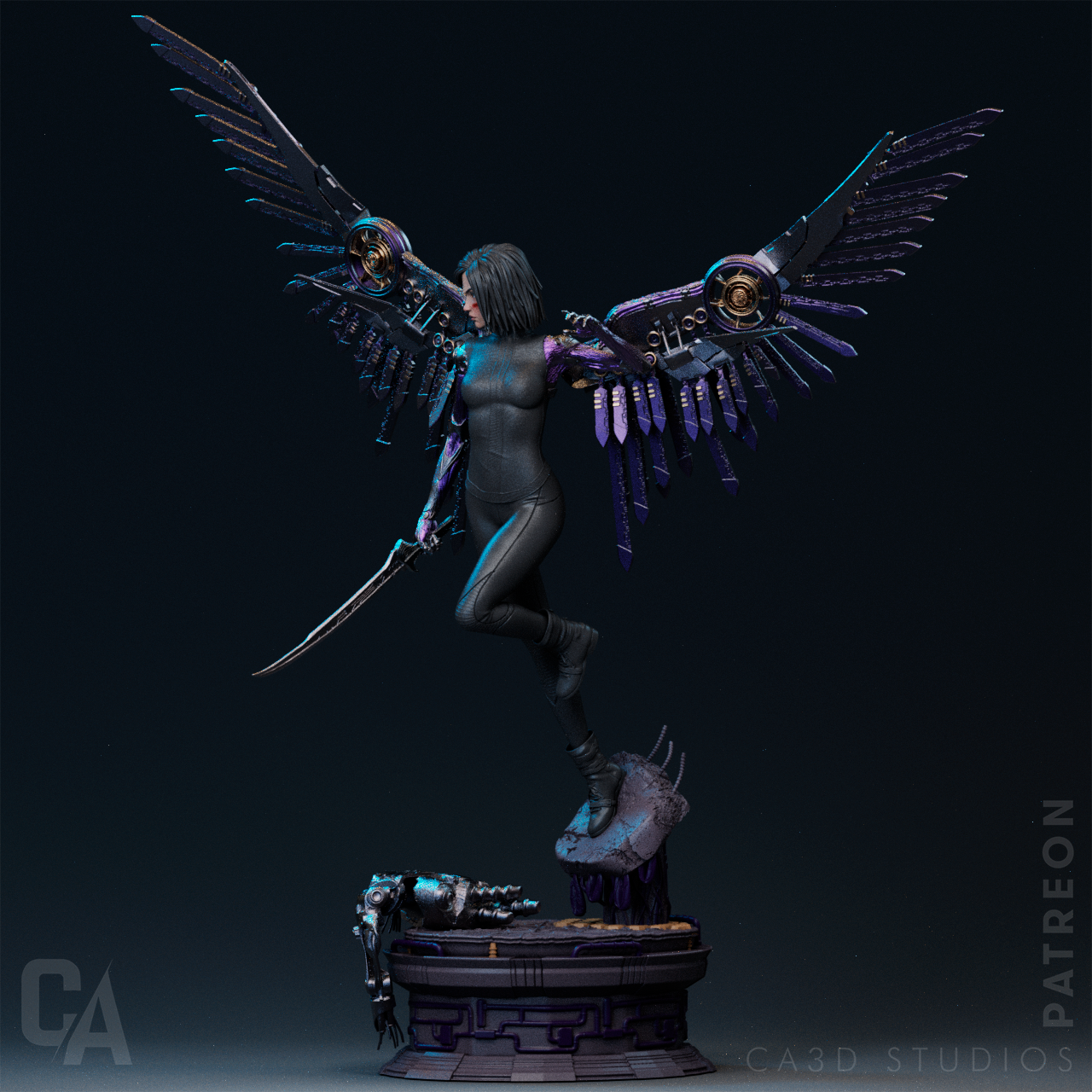 Alita Battle Angel style Cybernetic Warrior Girl resin kit – Unpainted 3D Printed Model kit