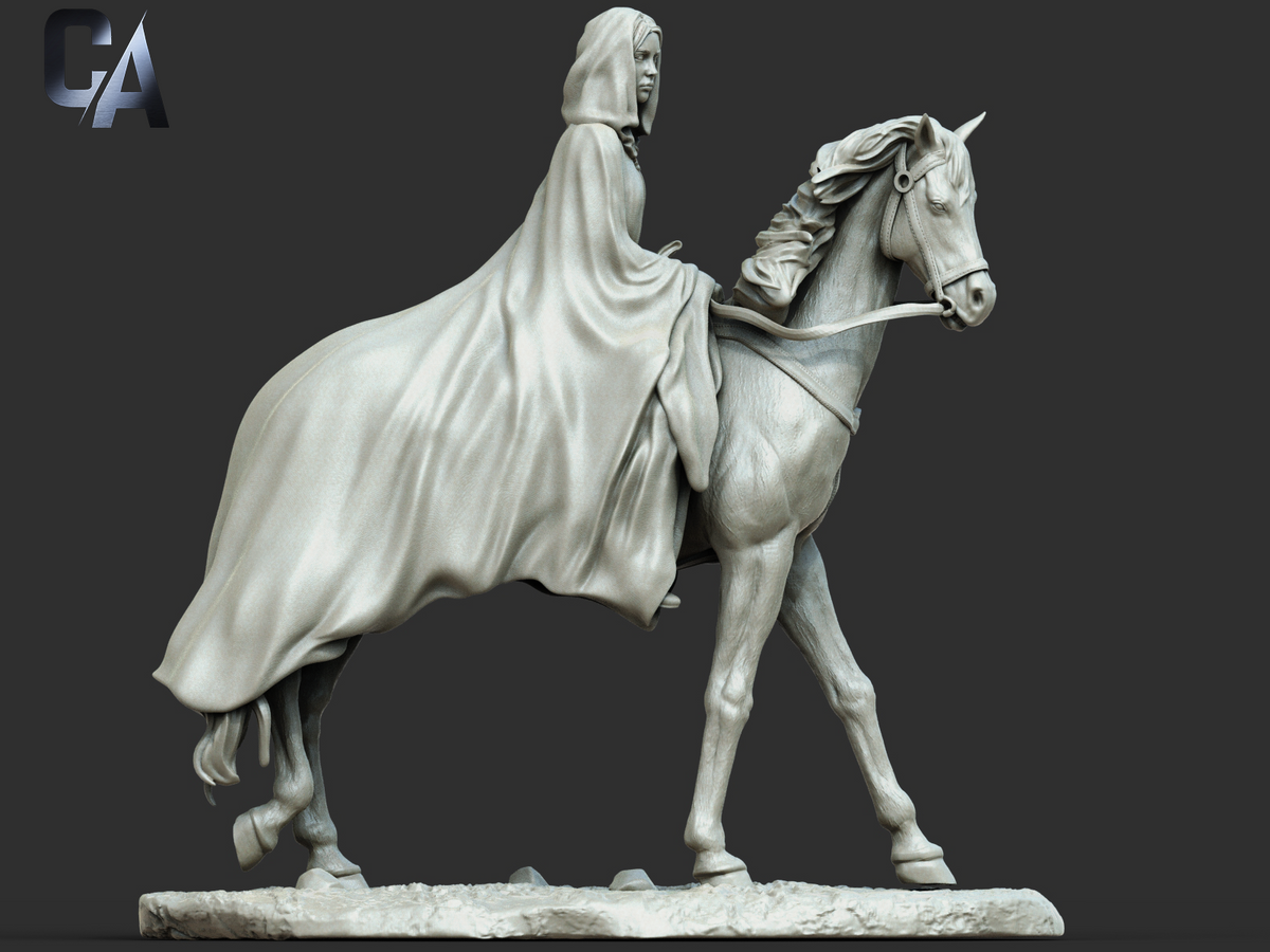 Arwen on Horse Style Lord of the Rings LOTR Unpainted Resin Garage (1/6-1/12)