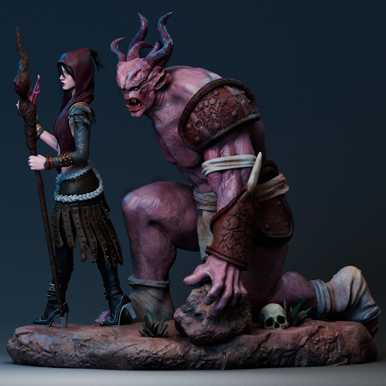 Morrigan style Witch of the Wilds resin kit – Unpainted 3D Printed Model kit