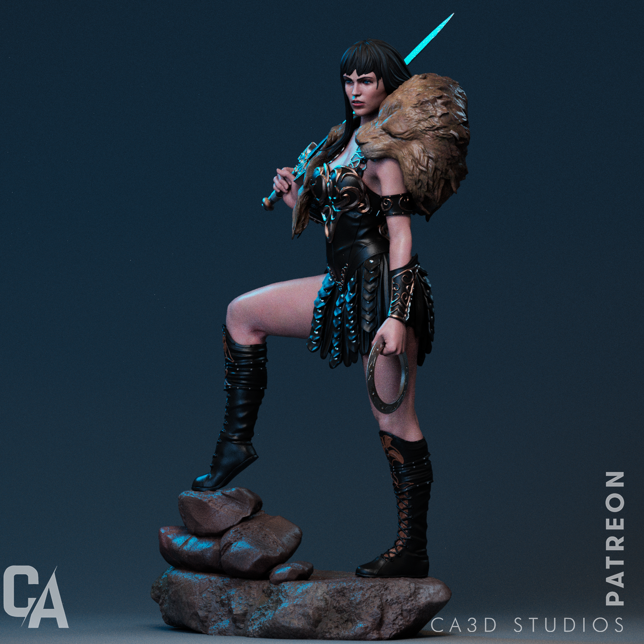 Xena Warrior Princess style Girl resin kit – Unpainted 3D Printed Model kit