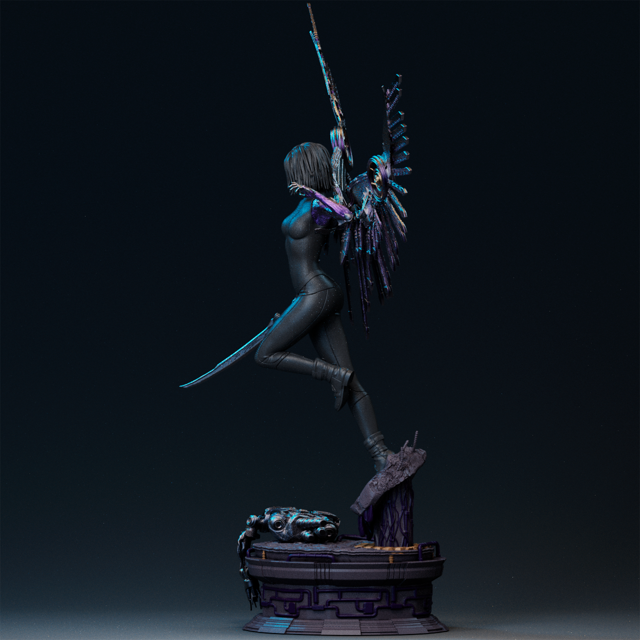 Alita Battle Angel style Cybernetic Warrior Girl resin kit – Unpainted 3D Printed Model kit