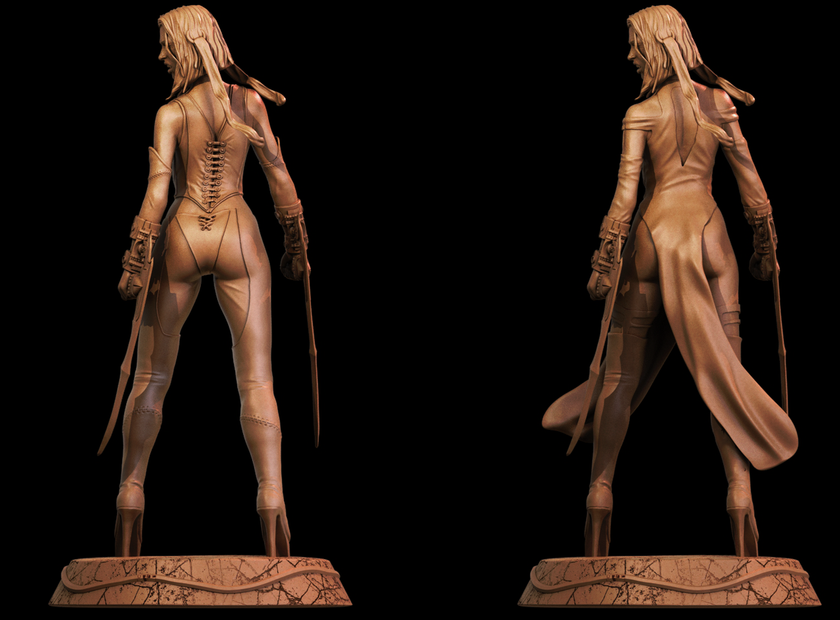 BloodRayne Style Vampire Gaming Unpainted Resin Garage Model Kit (1/6-1/12)