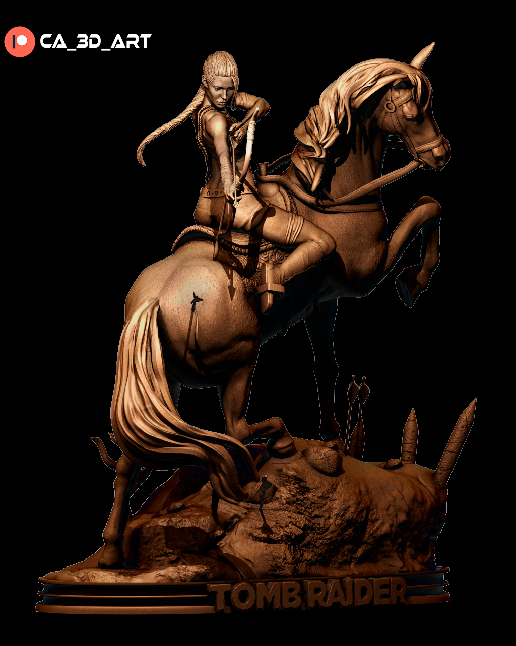 Lara Croft style Wilderness Ride Girl resin kit – Unpainted 3D Printed Model kit