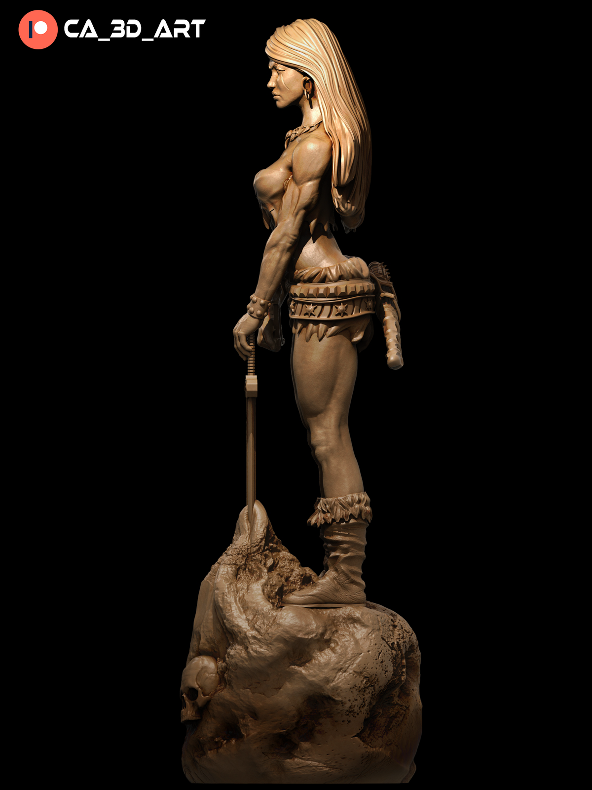 Female Conan Style Barbarian Warrior Unpainted Resin Garage Model Kit (1/6-1/12)