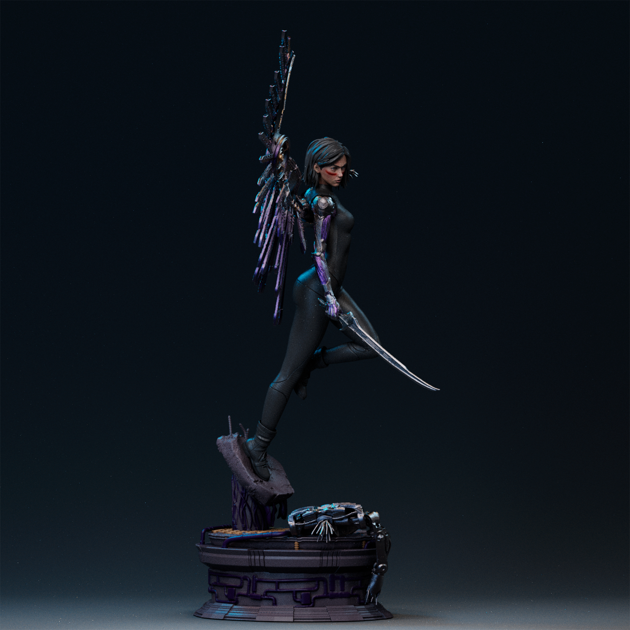 Alita Battle Angel style Cybernetic Warrior Girl resin kit – Unpainted 3D Printed Model kit