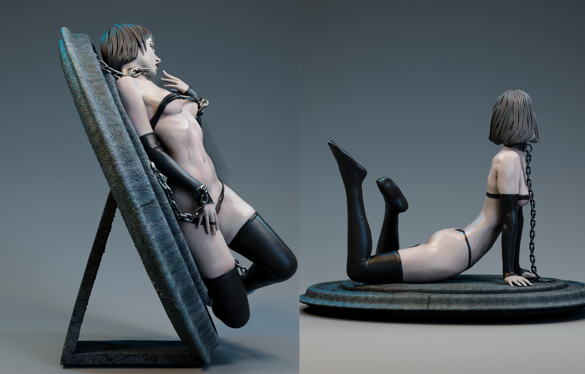 Chained Siren Style Fantasy Monster Unpainted Resin Garage Model Kit (1/6-1/12)