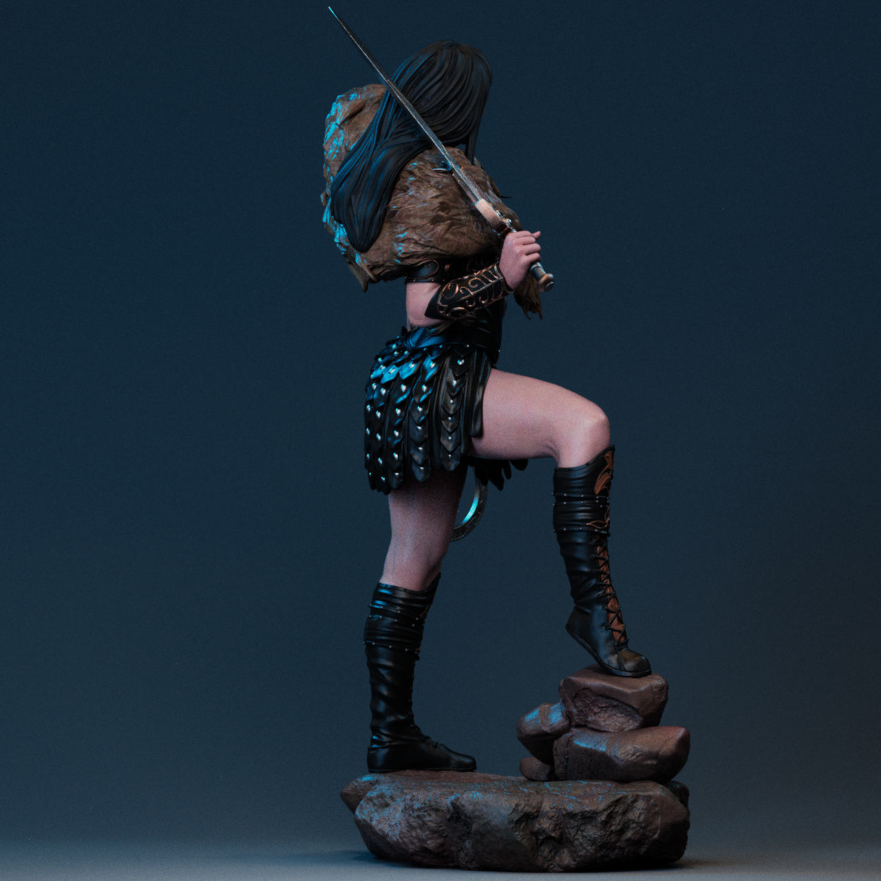 Xena Warrior Princess style Girl resin kit – Unpainted 3D Printed Model kit