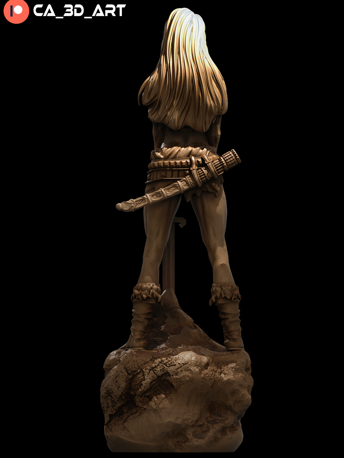 Female Conan Style Barbarian Warrior Unpainted Resin Garage Model Kit (1/6-1/12)