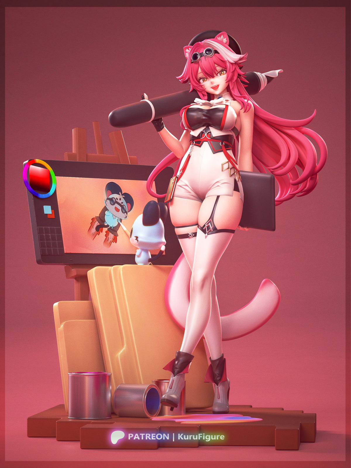 Raora Style VTuber Artist Unpainted Resin Garage Kit (1/6-1/12)