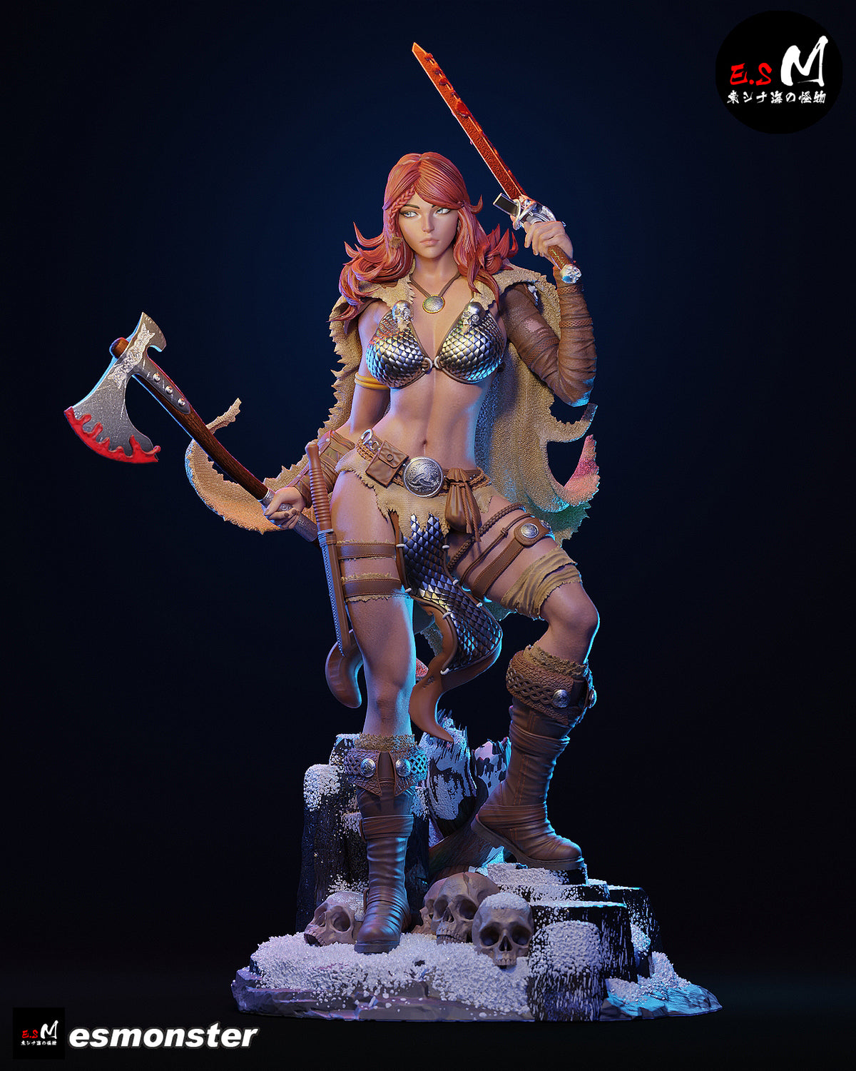 Bloodied Red Sonja Style Red Sonja Unpainted Resin Garage Kit (1/6-1/12)