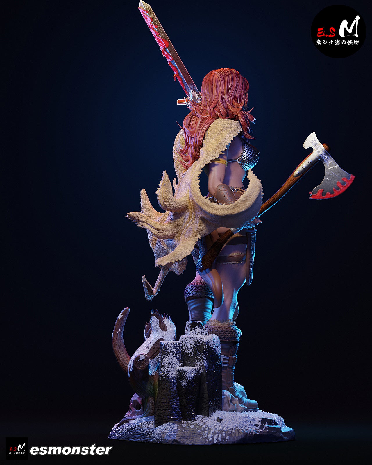 Bloodied Red Sonja Style Red Sonja Unpainted Resin Garage Kit (1/6-1/12)