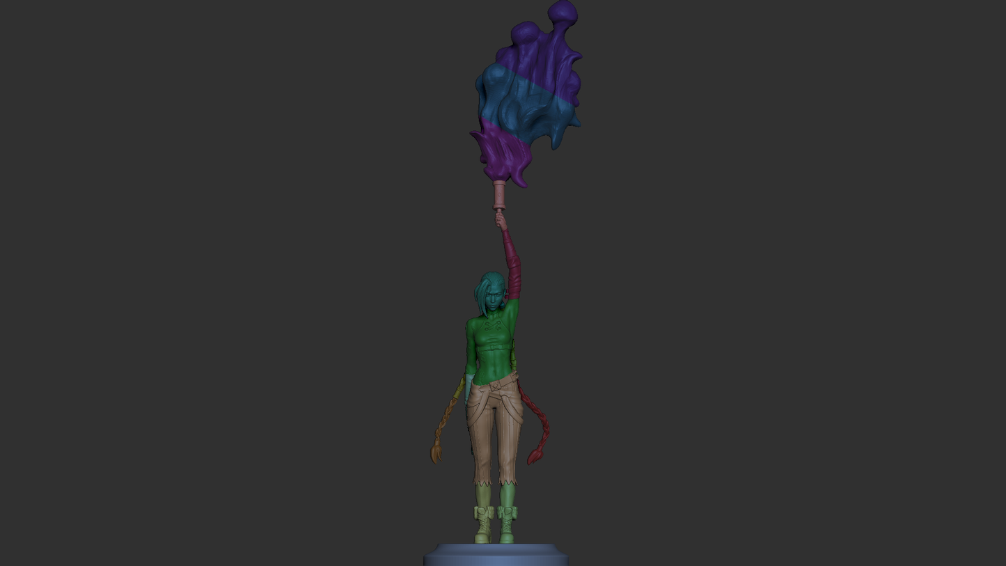 Arcane Jinx style Mad Bomber Girl resin kit – Unpainted 3D Printed Model kit