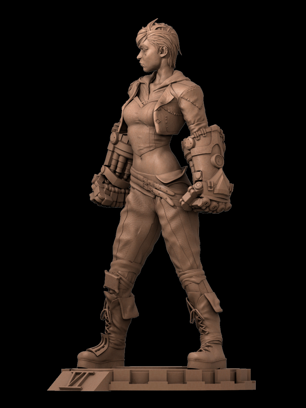 Arcane Vi style Arcaine Hextech Brawler Girl resin kit – Unpainted 3D Printed Model kit