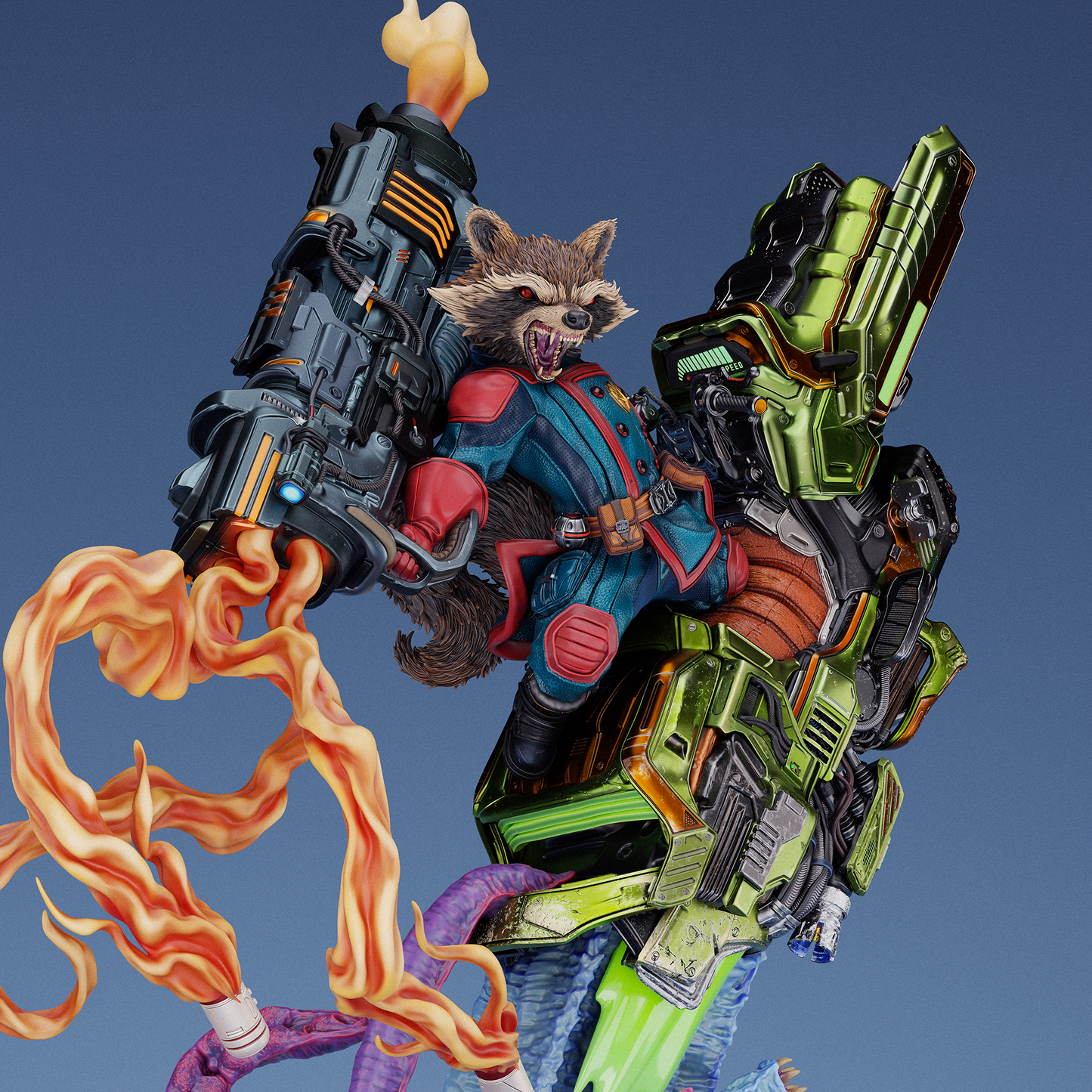 Rocket Raccoon figure kit - Unpainted 3D printed resin model kit