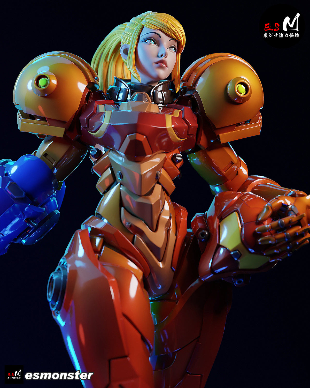 Armored Samus Style Metroid Unpainted Resin Garage Model Kit (1/6-1/12)