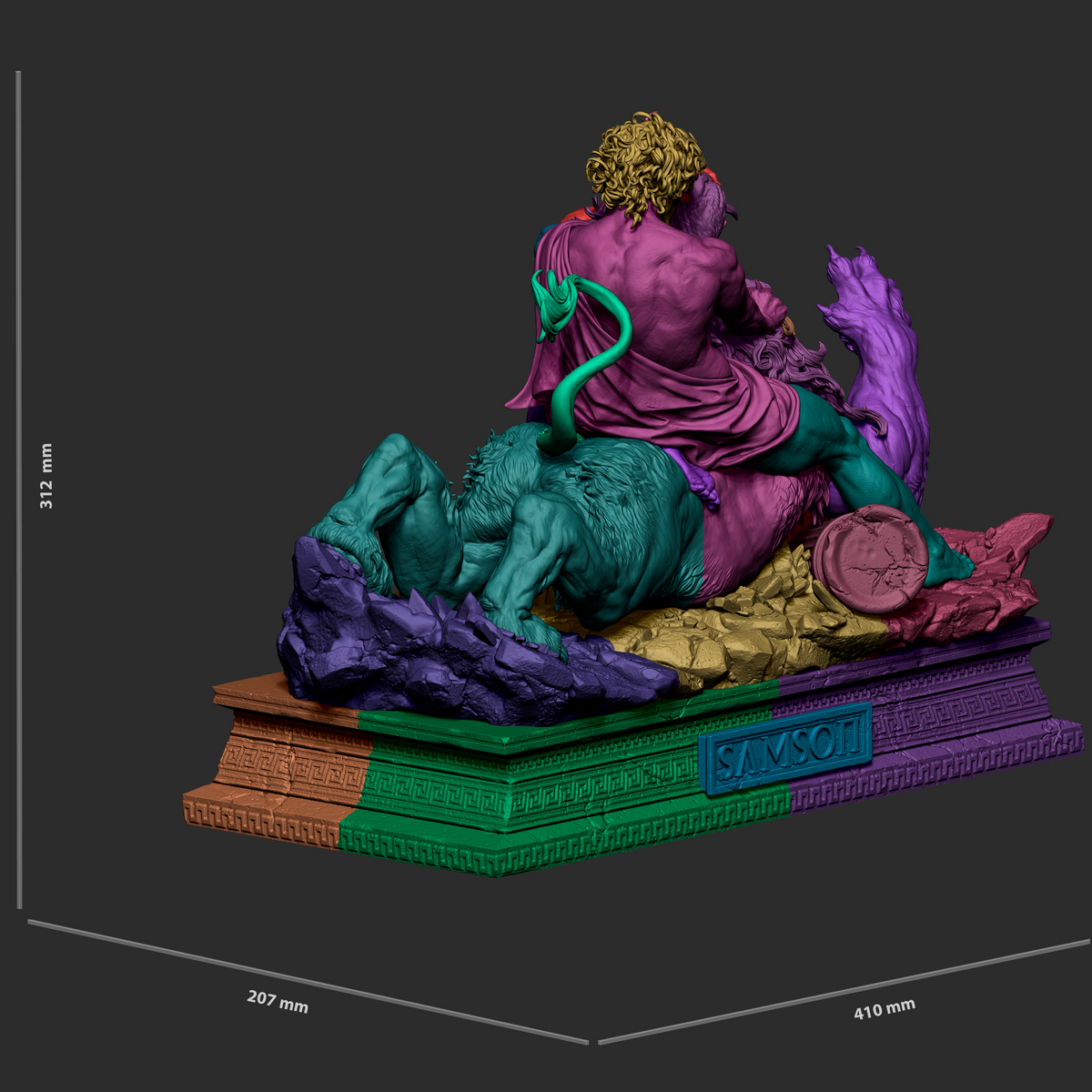 Samson Lion Fight Biblical Fantasy Unpainted Resin Garage Kit (1/6-1/12)