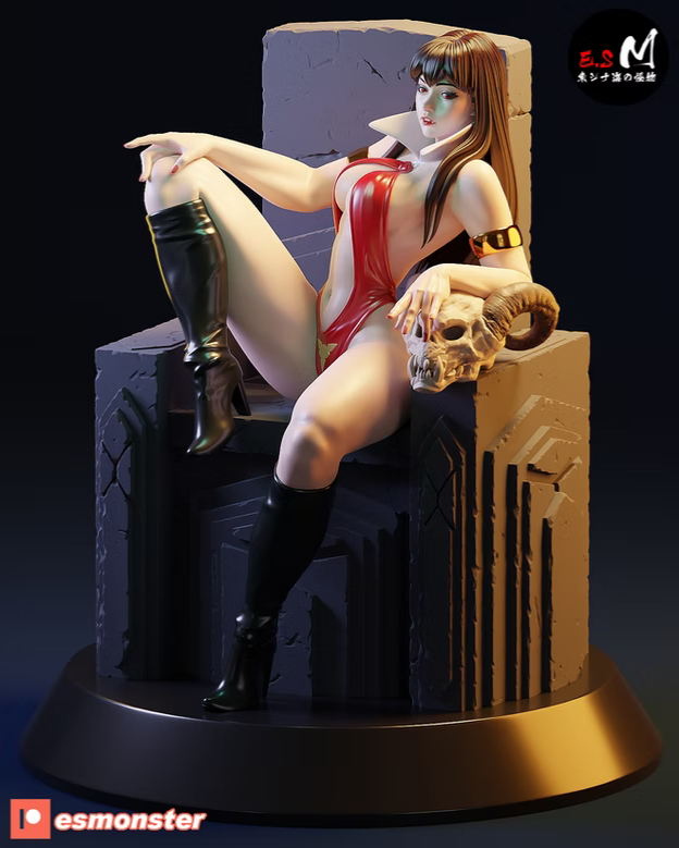 Vampirella Throne Style Horror Comic Resin Garage Model Kit (1/6-1/12)